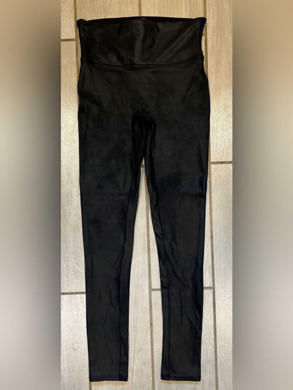 Spanx Black Leggings Size Small Faux Leather Style Shapewear Pants